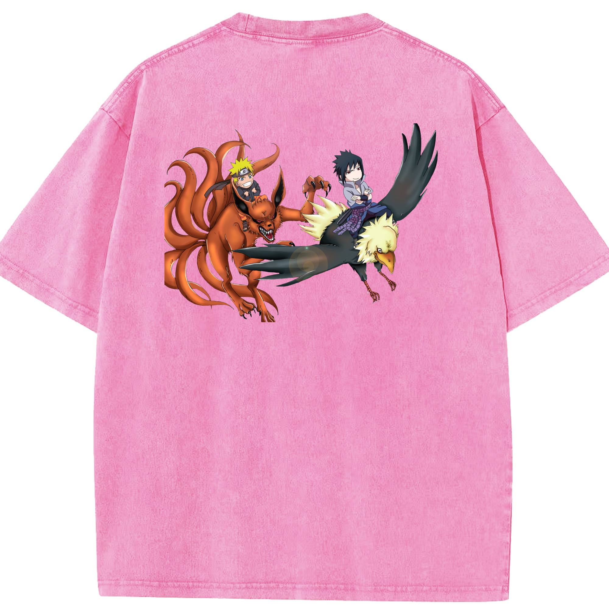 （画像用） NARUTO -ナルト- うずまき ナルト Uzumaki Naruto 綿100% ヴィンテージ風 半袖Tシャツ（背面プリント）